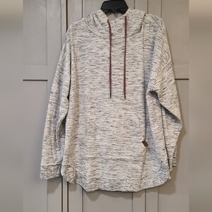 Maurices Gray and White Cozy Pullover Sweatshirt